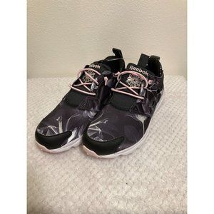 Women’s Reebok 3D Ortholite Floral Black Slip On Sneakers Size 8 1/2